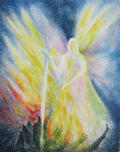 המלאך מיכאל נלחם בדרקון, צייר: דניאל זהבי